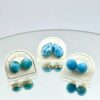 Boucles d'oreilles clous larimar – Image 6