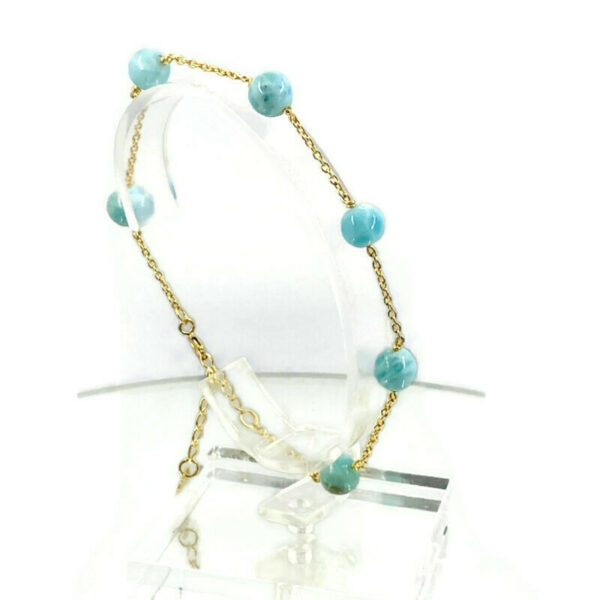 Bracelet en larimar et vermeil