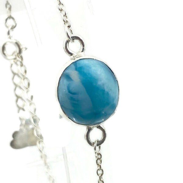 Bracelet Larimar et argent massif – Image 4