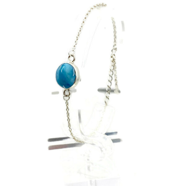 Bracelet Larimar et argent massif – Image 3