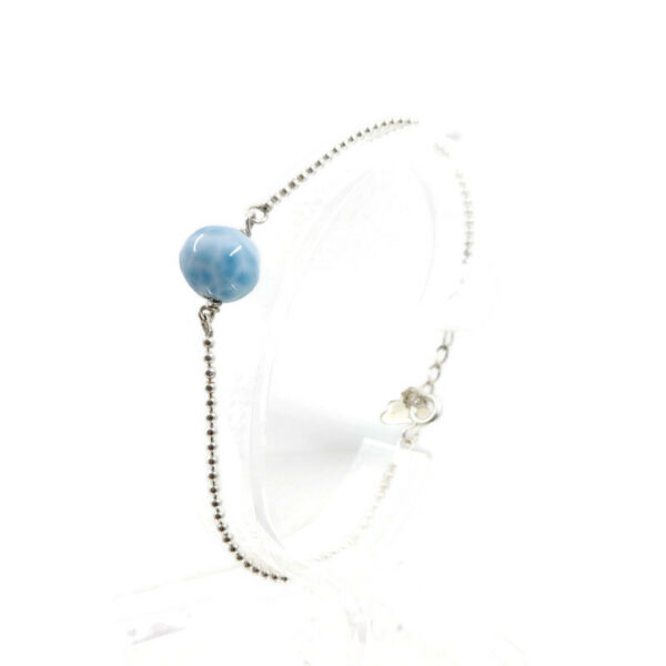 Bracelet larimar et argent massif – Image 3