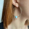 Créoles avec perles de larimar – Image 2