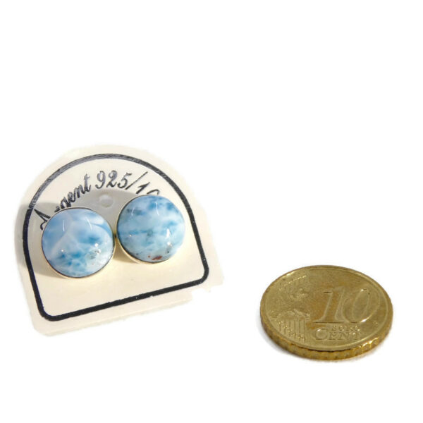 Boucles d'oreilles puces larimar – Image 3