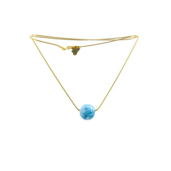 Collier plaqué or et larimar – Image 3