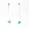 Boucles d'oreilles larimar et argent massif