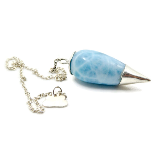 Pendule en Larimar et argent massif