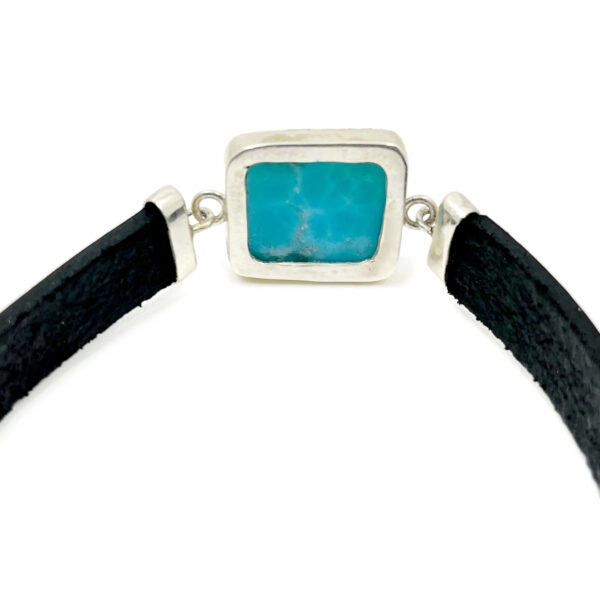 Bracelet cuir et Larimar AA – Image 3