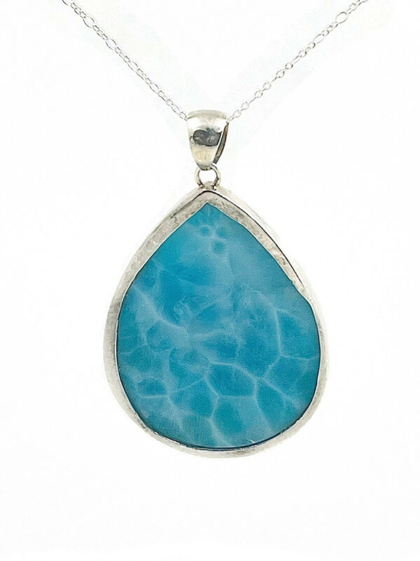 Pendentif "Papillons" Larimar AAA et argent925 rhodié – Image 4